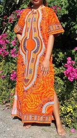 img 2 attached to Onepiece Afrikan Kaftan Dashiki Short Sleeve ThrowOver Sac Dress By RaanPahMuang - Perfect For Ethnic Wear