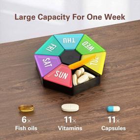 img 3 attached to Barhon 2 Pack Large Weekly Pill Box Cases - 7 Day Pill Organizer, Portable Daily Vitamin Container For Medicine, Supplements, And Fish Oil (White) - Enhance Your Health With Easy Organization