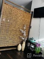 img 1 attached to MyGift Large Semi Private Reed Single Panel Privacy Screen Room Divider With Rustic Brown Wood Frame review by Geoff Gunnmann
