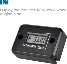 img 2 attached to Runleader Digital Mini Tach Hour Meter: Accurate TOT Hour Tracking, Real-time RPM Display, Battery Operated for ZTR Lawn Mower Tractor Generator Outboard ATV Chainsaw Marine Snowblower
