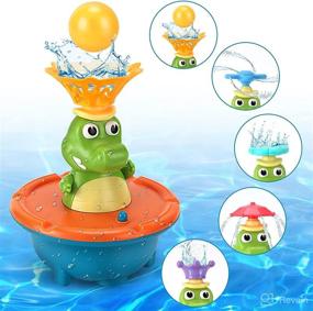 img 4 attached to 🐊 TF-Bety Fountain Crocodile Baby Bath Toys: 5 Modes Sprinkler Water Toy for Toddlers 1-8, Light Up Bathtub & Pool Fun for Boys and Girls