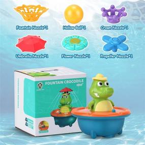 img 2 attached to 🐊 TF-Bety Fountain Crocodile Baby Bath Toys: 5 Modes Sprinkler Water Toy for Toddlers 1-8, Light Up Bathtub & Pool Fun for Boys and Girls