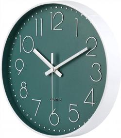 img 3 attached to Stylish And Soothing: Discover Jomparis 12 Inch Peacock Color Non-Ticking Wall Clock With Easy-To-Read Display