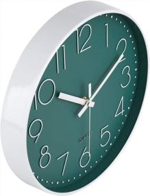 img 2 attached to Stylish And Soothing: Discover Jomparis 12 Inch Peacock Color Non-Ticking Wall Clock With Easy-To-Read Display