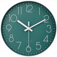 stylish and soothing: discover jomparis 12 inch peacock color non-ticking wall clock with easy-to-read display логотип