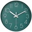 stylish and soothing: discover jomparis 12 inch peacock color non-ticking wall clock with easy-to-read display logo