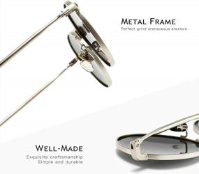 img 1 attached to Vintage Polarized Round Sunglasses For Men And Women - SUNGAIT Metal Sun Glasses With Steampunk Style