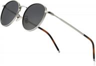 vintage polarized round sunglasses for men and women - sungait metal sun glasses with steampunk style логотип