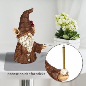 img 3 attached to Gnome Incense Burner - Holder For Sticks And Cones, Ornamental Desk Decor With Unique Appeal, Ideal Gnome Gift For Men And Women