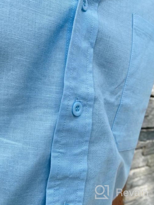 img 1 attached to Men'S Linen Button Down Tees: Long/Short Sleeve Shirts With Spread Collar | Aimeilgot review by Bryan King