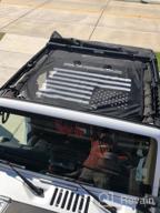 img 1 attached to 2007-2017 Jeep Wrangler JKU 4 Door Sunshade Mesh Top Cover - Durable UV Protection With US Flag Design - Voodonala review by Casey Mann