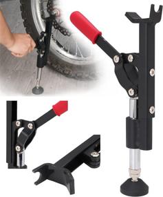 img 4 attached to 🏍️ Portable & Easy Motorcycle Wheel Stand Lift Trail Stand - 4th Generation Upgraded Design for Optimal Fit with Most Motorcycle Wheels