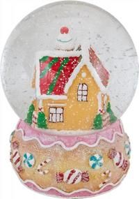 img 1 attached to Волшебный пряничный домик Снежный шар с музыкальными рождественскими мелодиями - 6,5 дюйма