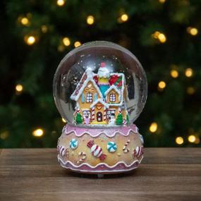 img 3 attached to Волшебный пряничный домик Снежный шар с музыкальными рождественскими мелодиями - 6,5 дюйма