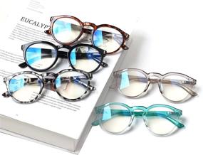 img 1 attached to Очки для чтения SIGVAN, 5 шт., стильные круглые очки с большой оправой, блокирующие синий свет, для женщин и мужчин