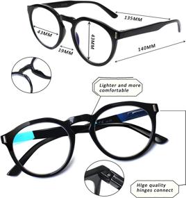 img 3 attached to Очки для чтения SIGVAN, 5 шт., стильные круглые очки с большой оправой, блокирующие синий свет, для женщин и мужчин