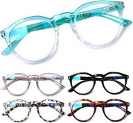 sigvan reading glasses 5 pack big frame blue light blocking stylish round glasses for women and men logo