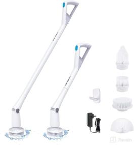 img 4 attached to 💪 Powerful Variable Speed Electric Spin Scrubber - TARCHER 360: Cordless Bathroom/Shower Scrubber with Fast Charging & 4 Replaceable Brush Heads - Effortlessly Clean Floors, Walls, Toilets and More!