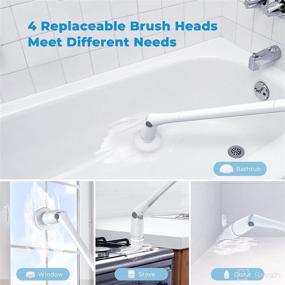 img 2 attached to 💪 Powerful Variable Speed Electric Spin Scrubber - TARCHER 360: Cordless Bathroom/Shower Scrubber with Fast Charging & 4 Replaceable Brush Heads - Effortlessly Clean Floors, Walls, Toilets and More!