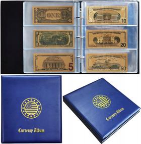 img 4 attached to World Currency Collection Album With 90 Pockets For Money Book Banknotes: Display, Store And Organize Dollar Bills, Paper Money And More (Empty Album)