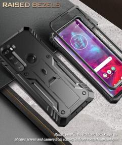 img 1 attached to Прочный двухслойный противоударный защитный чехол с подставкой для Motorola Moto Edge 5G - серия Poetic Revolution (черный) - НЕ совместим с Moto Edge + Plus