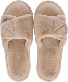 img 4 attached to Women'S Comfort Slippers: Parlovable Open Toe Sandals W/ Memory Foam & Rubber Sole.