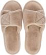 women's comfort slippers: parlovable open toe sandals w/ memory foam & rubber sole. logo