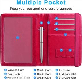 img 1 attached to ACdream Passport And Vaccine Card Holder With RFID Blocking For Travelers - Hot Pink Leather Combo Organizer For Women And Men