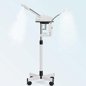 img 4 attached to Paddie Professional Facial Steamer For Estheticians - 2 In 1 Ozone Steam With 5X Magnifying Lamp, Adjustable Hot Mist Nozzle & Rolling Stand.