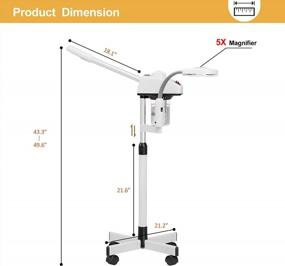 img 1 attached to Paddie Professional Facial Steamer For Estheticians - 2 In 1 Ozone Steam With 5X Magnifying Lamp, Adjustable Hot Mist Nozzle & Rolling Stand.