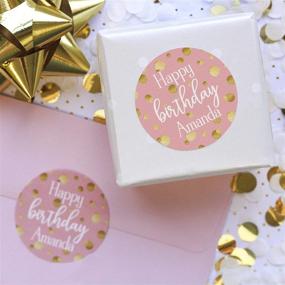 img 3 attached to Personalized Pink & Gold Birthday Favor Stickers - 40 Labels (1.75 In)