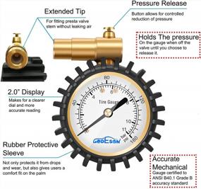 img 3 attached to GODESON Presta Tire Pressure Gauge: Accurate and Reliable Presta Valve Tire Pressure Measurement