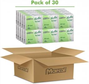 img 3 attached to 100% переработанные двухслойные бумажные салфетки | Обеденные салфетки Marcal Pro Bella | 30 упаковок в коробке | Сделано в США 06410