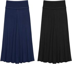 img 4 attached to 👧 Kidpik Large Girls' Edge Maxi Skirt in Black - Versatile Clothing for Skirts & Skorts