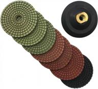 granite, marble & concrete countertop wet stone polishing pads set with rubber backing pad - 50 to 3000 grit logo