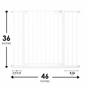 img 2 attached to Cumbor 36" Extra Tall Baby Gate For Dogs And Kids With Wide 2-Way Door, 29.7"- 46" Width, And Auto Close Personal Safety For Babies And Pets, Fits Doorways, Stairs, And Entryways, White