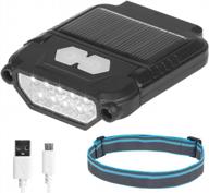 usb rechargeable wave sensor headlamp: fishnu sanlite solar mountaineering cap clip light with built-in magnetic feature. logo