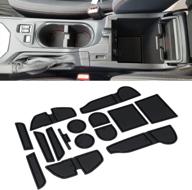 🚗 enhance your subaru crosstrek and impreza with mochent accessories: cup holder liner, center console mat, interior door pocket liners - 15pc/set, black логотип