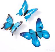 transform your space: tuosiwei 48pcs butterfly wall decals – 3d butterflies home decor stickers in blue for kids room and bedroom enhancement logo