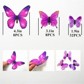 img 2 attached to Transform Your Space: Tuosiwei 48PCS Butterfly Wall Decals – 3D Butterflies Home Decor Stickers in Blue for Kids Room and Bedroom Enhancement