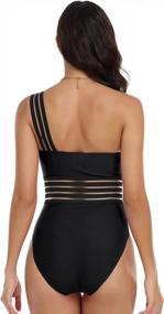 img 3 attached to Women'S One Shoulder Mesh Monokini Swimsuit - Firpearl Tummy Control Bathing Suit