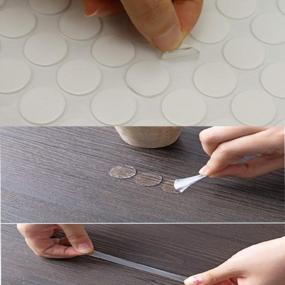 img 3 attached to BUSOHA Clear Removable Sticky Adhesive Putty, Reusable Transparent Double-Sided Round Nano Gel Mat For Wall, Metal, Glass, Ceramic, Wood - 350 PCS