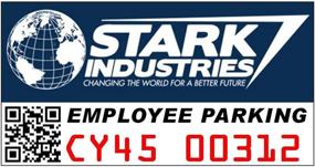 img 1 attached to Stark Industries Employee Parking Decal: Durable Window Cling Vinyl for Easy Identification