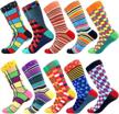 bisousox men's colorful funny novelty casual cotton crew socks - unique gift idea for men and fathers logo