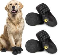 🐾 waterproof dog boots with reflective velcro, rugged anti-slip sole - paw protection shoes for dogs | outdoor winter rain boots for cold/hot pavement (4pcs) логотип