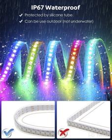 img 1 attached to Aclorol WS2812B 144 Pixels RGB LED Strip Light: Programmable Dream Color with Waterproof White PCBStrip Lighting IP - 5V, 3.3ft 1M, Individually Addressable, 144 LEDs