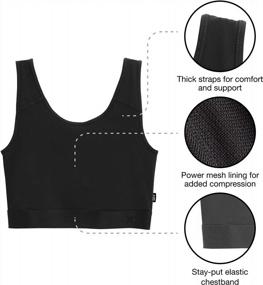 img 1 attached to TomboyX Athletic Compression Bra: Wireless Full Coverage Medium-Support Top As An Alternative To Chest Binder, In Range XS-6X