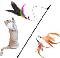 развлекайте своего котенка с помощью интерактивной игрушки для кошек itplus - тренировочного стержня chaser с перьевой палочкой и запасными сменными перьями (стиль 1) логотип