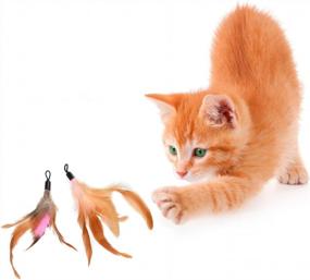 img 2 attached to Keep Your Kitten Entertained With ItPlus Interactive Cat Toy - Chaser Training Rod With Feather Wand And Refill Replaceable Feathers (Style 1)