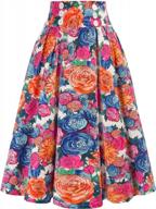 belle poque клетчатая юбка с высокой талией и карманами - винтажная и плиссированная женская юбка для bpa020 логотип